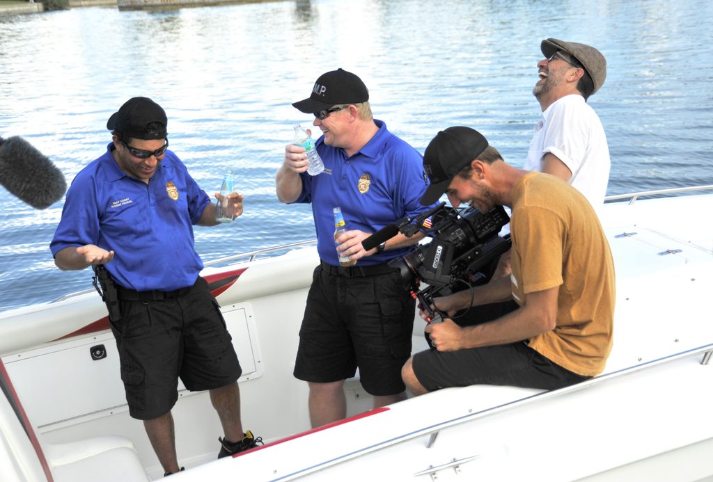 Greg Pitts and Henry Barrial working together on set